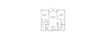 the floor plan of the second level of the craftsman style house