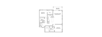 a floor plan of a small house with a bedroom and a living room