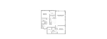 a floor plan of a small house with a bedroom and a living room