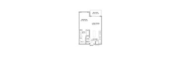 a floor plan of a 1 bedroom floor plan
