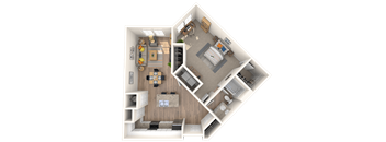 101 Depot, Smryna, TN Apartments 1b 1b 3D floor plans