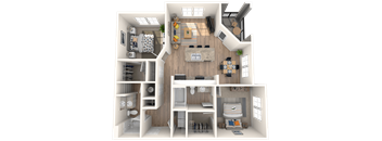101 Depot, Smryna, TN Apartments 2b 2b 3D floor plans
