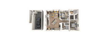 101 Depot, Smryna, TN Apartments 2b 2b 3D floor plan with garage