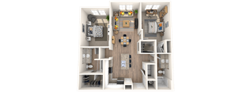 101 Depot, Smryna, TN Apartments 2b 2b 3D floor plan