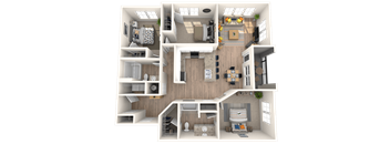 101 Depot, Smryna, TN Apartments 3b 2b 3D floor plan
