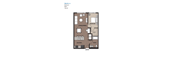 One Bedroom Plan 2A