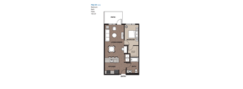 One Bedroom Plan 2C1