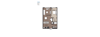 One Bedroom Plan 2C