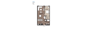 One Bedroom Plan 2E