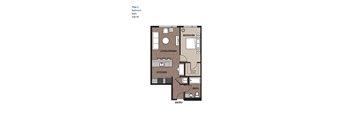 One Bedroom Plan 3