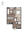 One Bedroom Plan 3