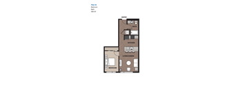 One Bedroom Plan 4A