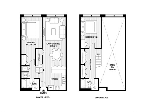 a floor plan of two different layouts of a house