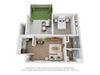 1 Bedroom 1 Bath Renovated Floor Plan