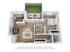 1 Bedroom 1 Bath Renovated Floor Plan