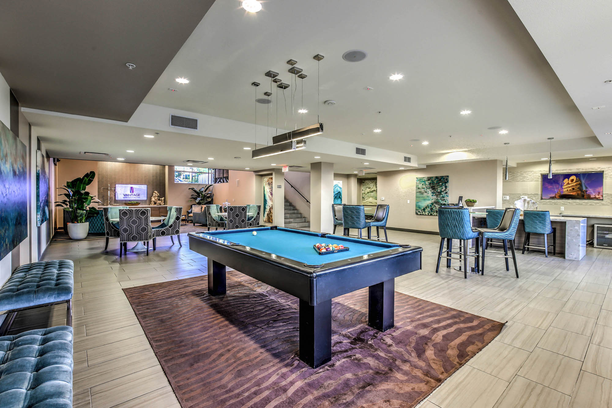 pool table in clubhouse