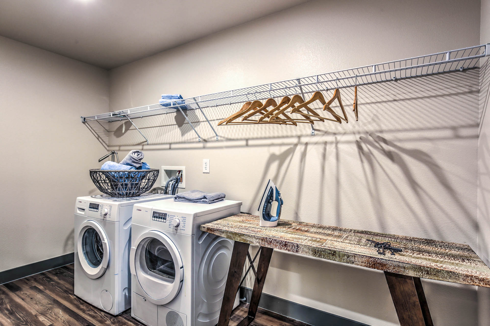 utility rooms with washer/dryer by Bosch