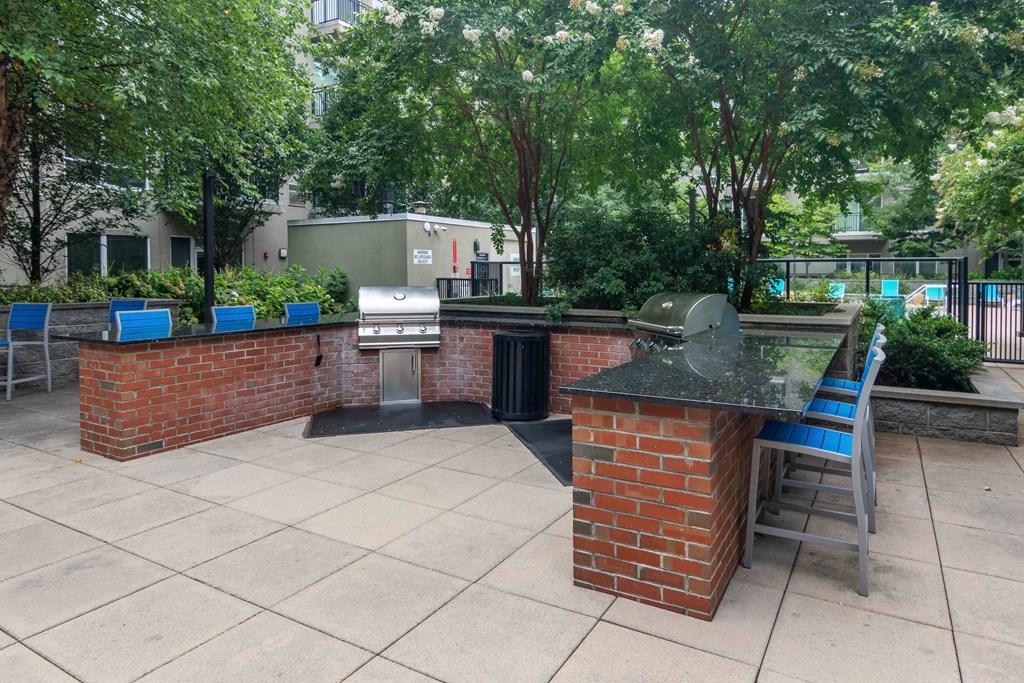 outdoor kitchen with grills