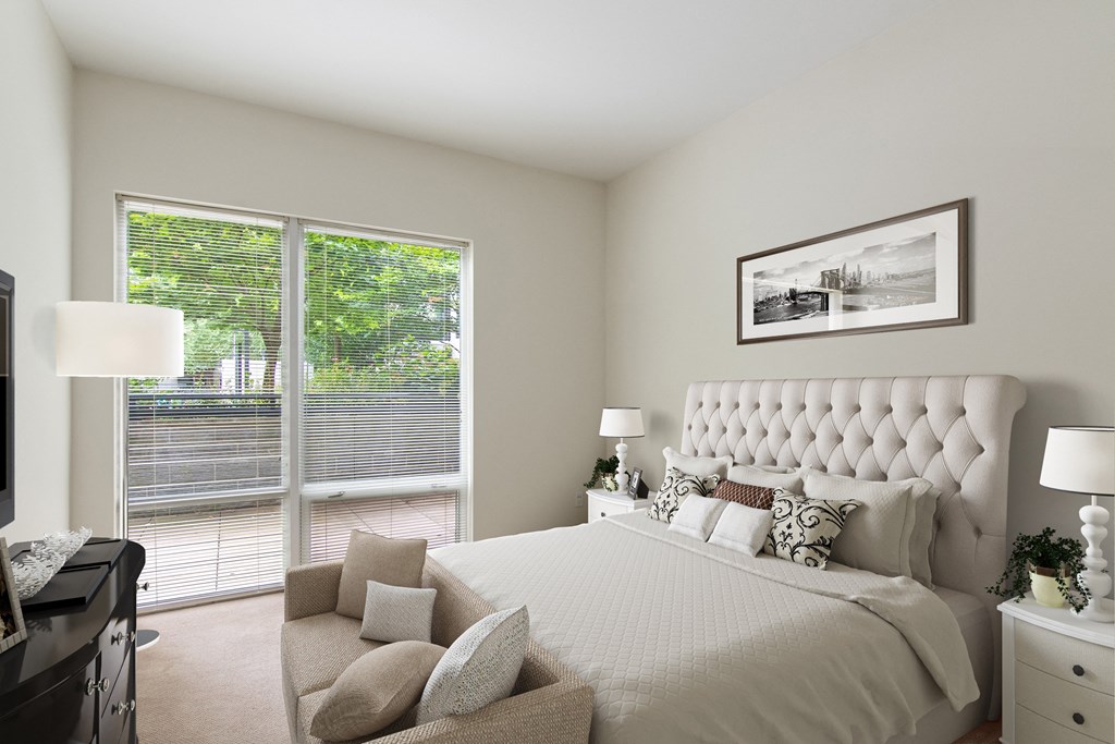 bedroom with private patio