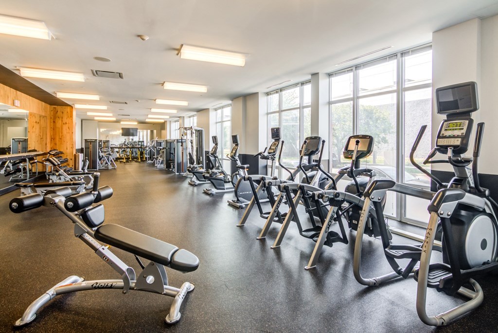 fitness center with cardio equipment