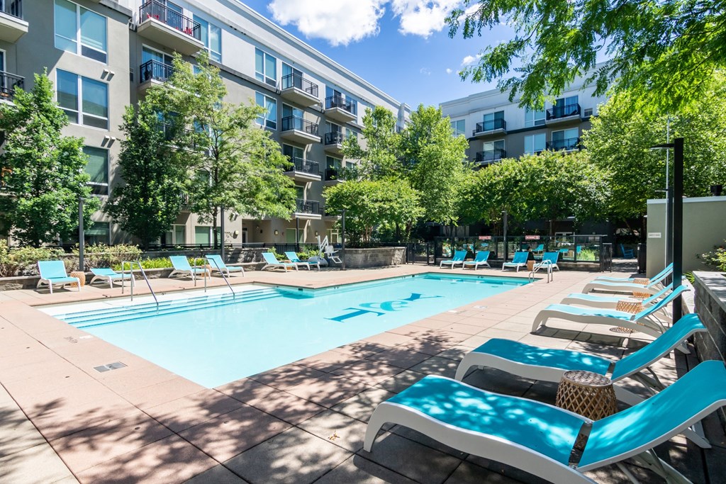 pool area with lounge chairs