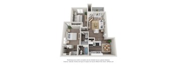 bedroom floor plan at the approach at summit park apartments in hendersonville, nc