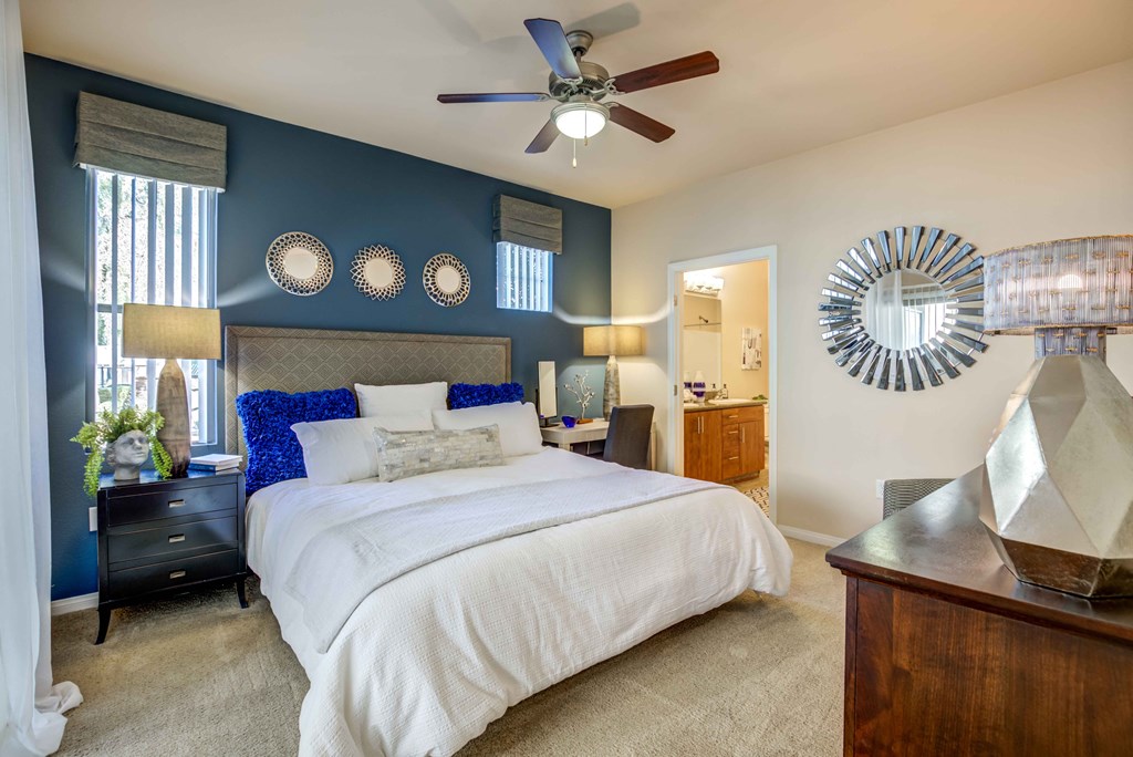 bedroom with large window