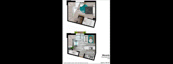 a floor plan of a one bedroom apartment with a bathroom and living room