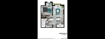 the floor plan of one bedroom apartment with balcony and terrace
