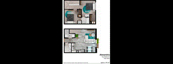 a floor plan of a two bedroom apartment in alexandria