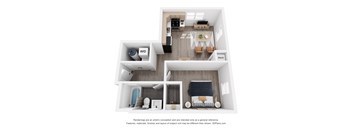 a stylized floor plan of a 2103 sq ft apartment
