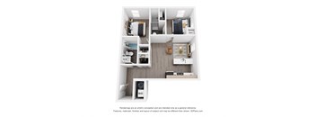 a stylized floor plan of a 1 bedroom with a bathroom