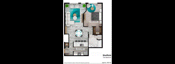 the floor plan of sheffield one bedroom apartment