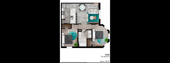 the floor plan of york two bedroom apartment