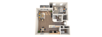 Villas at Princeton Lakes apartments in Atlanta Georgia photo of one bedroom floorplan