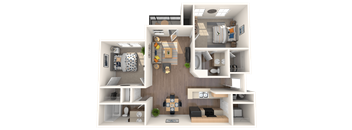Villas at Princeton Lakes apartments in Atlanta Georgia photo of 2 bedroom floorplan