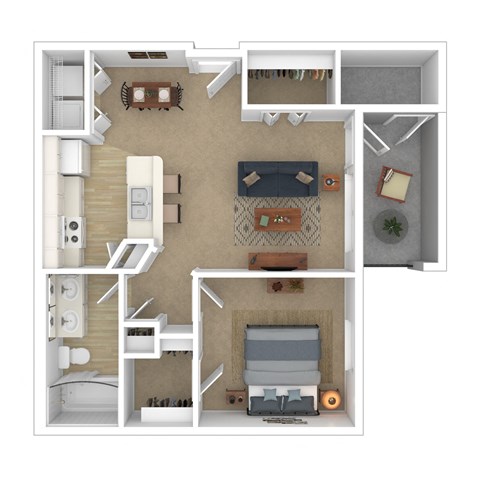 A rendering of a floor plan