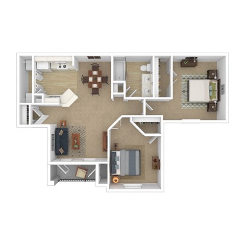 A rendering of a floor plan