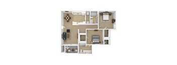 A rendering of a floor plan