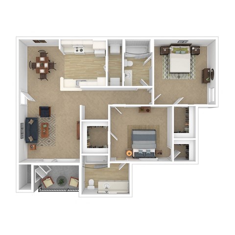 A rendering of a floor plan