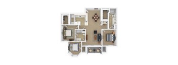 A rendering of a floor plan