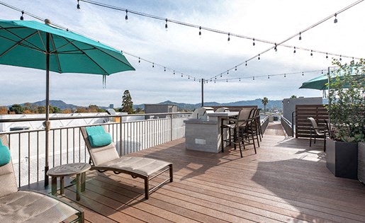 Beautiful Rooftop Patio with a Barbeque