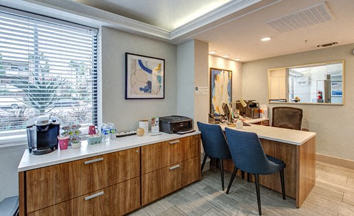 coffee area in clubhouse