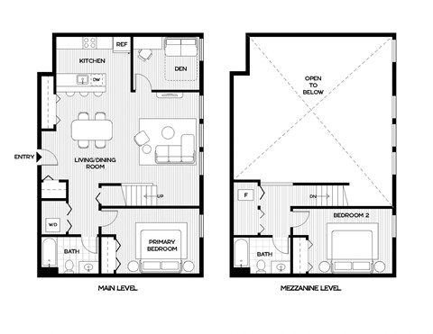 a floor plan of two different floor plans of a house
