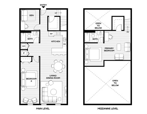 a floor plan of a small house with a bedroom and a living room