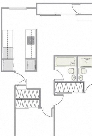 2 Bed - 2 Bath |874 sq ft 2 Bed 2 Bath floorplan