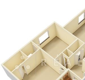 2 Bed - 1 Bath, 834 sq ft floor plan