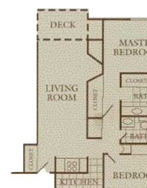 2 Bed, 2 Bath, 900 sq. ft.