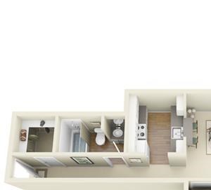 1 Bed, 1 Bath A, 708 sq. ft.