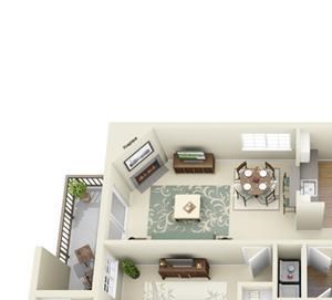 2 Bed, 2 Bath, 884 sq. ft.